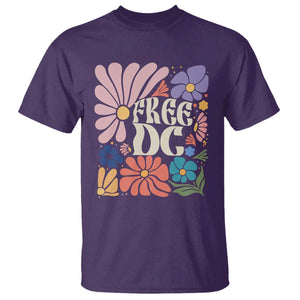Free DC Subtle Groovy Floral T Shirt Washington D.C. Rights Retro Hippie Style TS02 Purple Print Your Wear