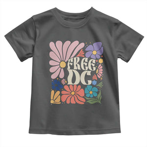 Free DC Subtle Groovy Floral Toddler T Shirt Washington D.C. Rights Retro Hippie Style TS02 Dark Heather Print Your Wear