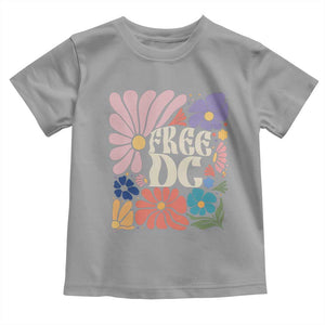 Free DC Subtle Groovy Floral Toddler T Shirt Washington D.C. Rights Retro Hippie Style TS02 Sport Gray Print Your Wear