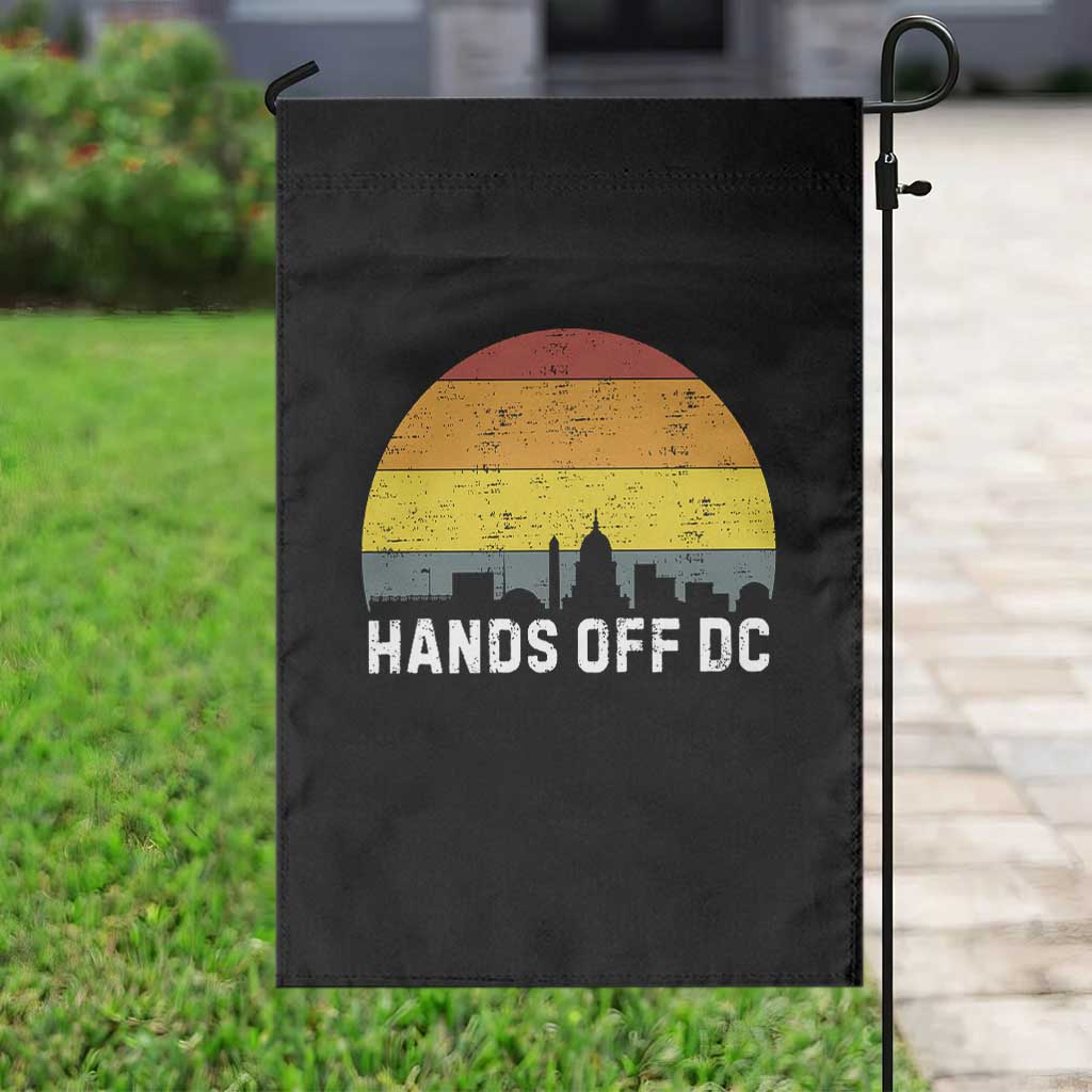 Hands Off DC Garden Flag Retro Washington D.C. Skyline TS02 Print Your Wear