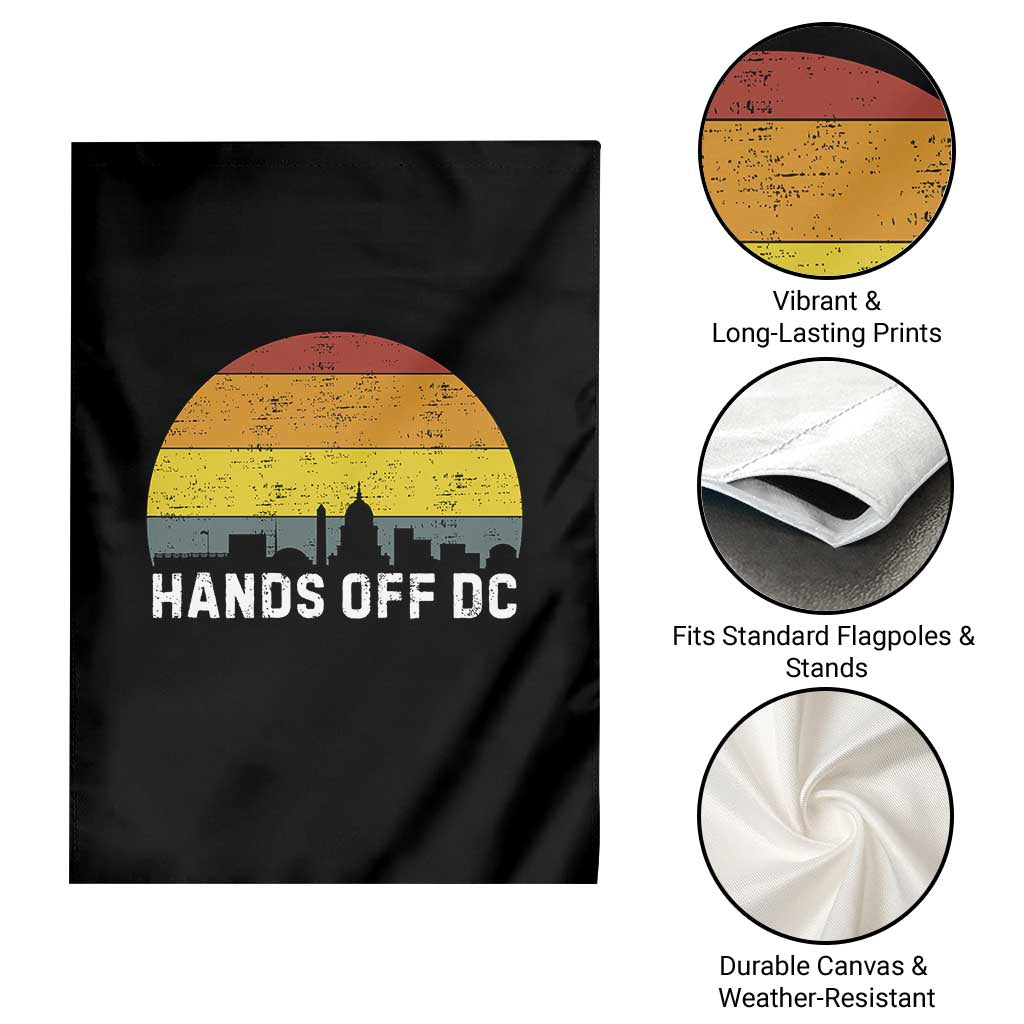 Hands Off DC Garden Flag Retro Washington D.C. Skyline TS02 Print Your Wear