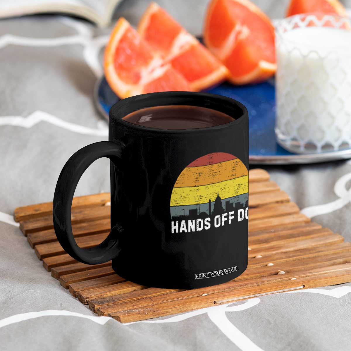 Hands Off DC Coffee Mug Retro Washington D.C. Skyline TS02 Print Your Wear