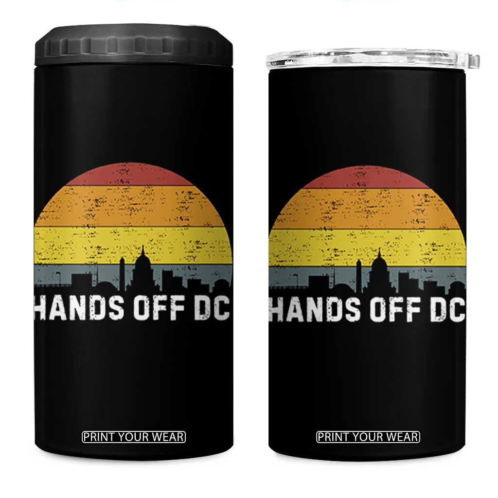 Hands Off DC 4 in 1 Can Cooler Tumbler Retro Washington D.C. Skyline TS02 One Size: 16 oz Black Print Your Wear