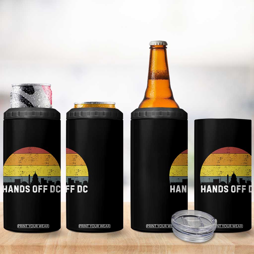Hands Off DC 4 in 1 Can Cooler Tumbler Retro Washington D.C. Skyline TS02 Print Your Wear