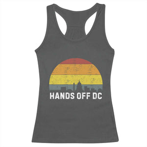 Hands Off DC Racerback Tank Top Retro Washington D.C. Skyline TS02 Dark Heather Print Your Wear