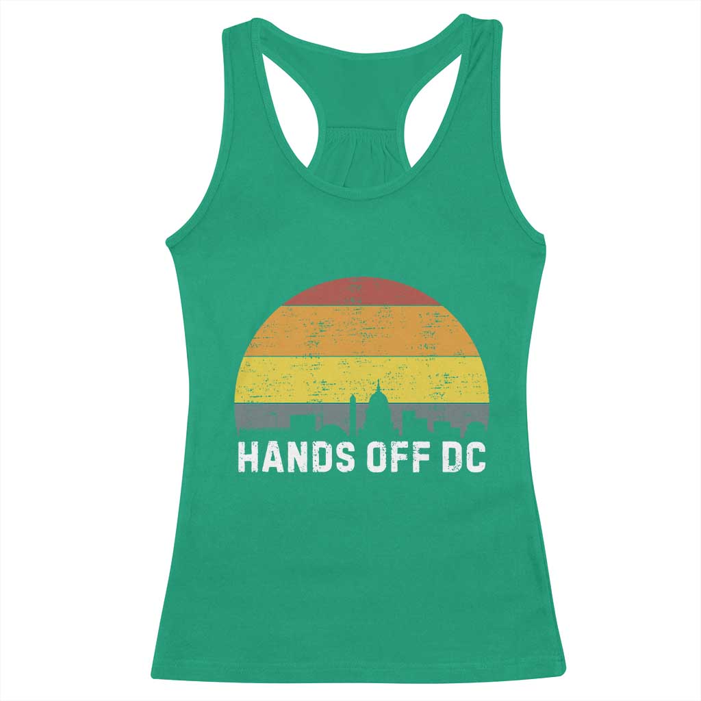 Hands Off DC Racerback Tank Top Retro Washington D.C. Skyline TS02 Irish Green Print Your Wear