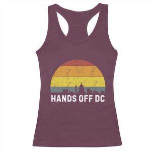 Hands Off DC Racerback Tank Top Retro Washington D.C. Skyline TS02 Maroon Print Your Wear