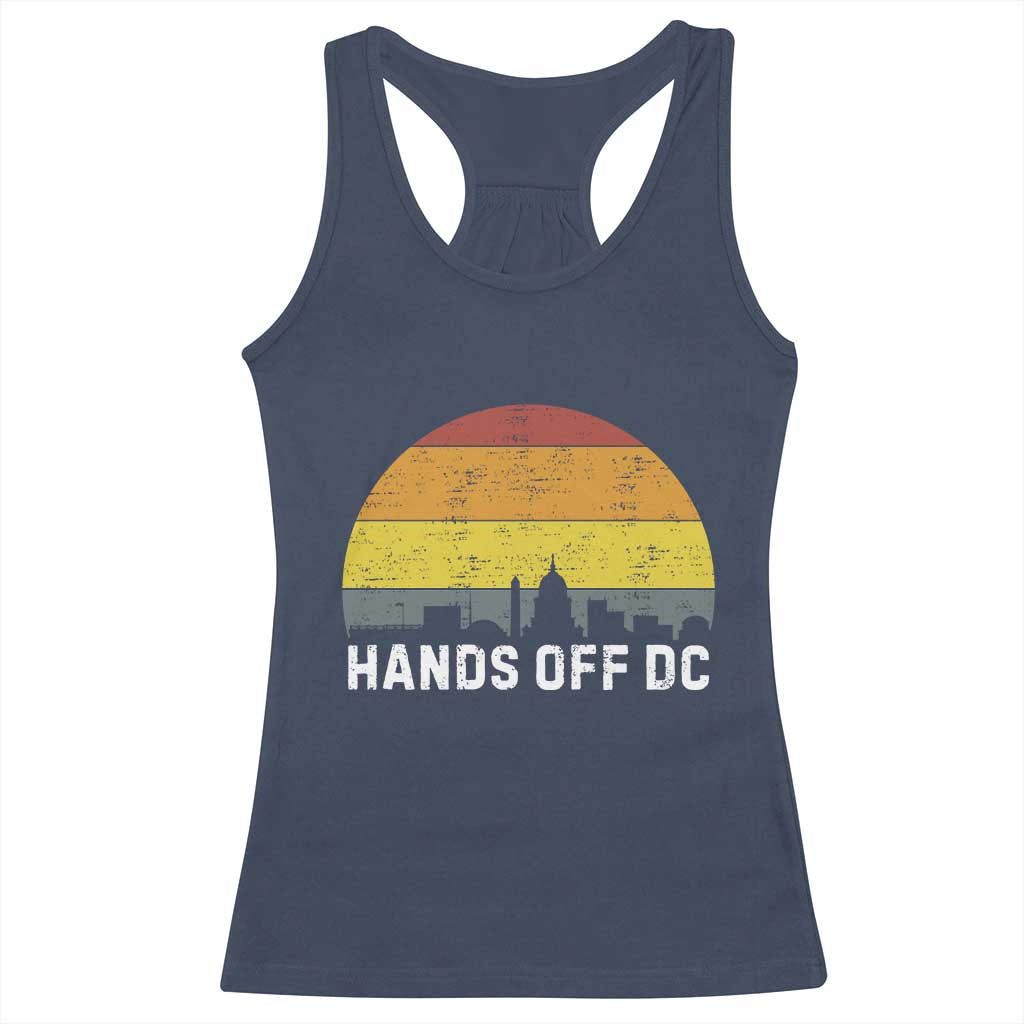 Hands Off DC Racerback Tank Top Retro Washington D.C. Skyline TS02 Navy Print Your Wear