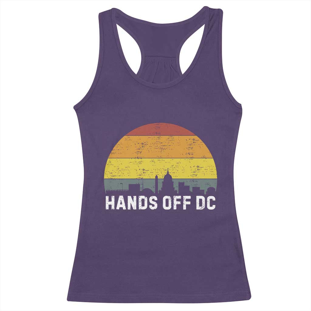 Hands Off DC Racerback Tank Top Retro Washington D.C. Skyline TS02 Purple Print Your Wear