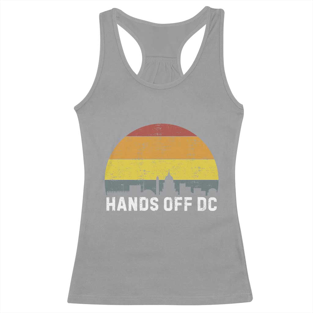 Hands Off DC Racerback Tank Top Retro Washington D.C. Skyline TS02 Sport Gray Print Your Wear