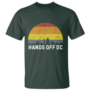 Hands Off DC T Shirt Retro Washington D.C. Skyline TS02 Dark Forest Green Print Your Wear