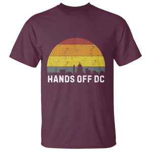 Hands Off DC T Shirt Retro Washington D.C. Skyline TS02 Maroon Print Your Wear