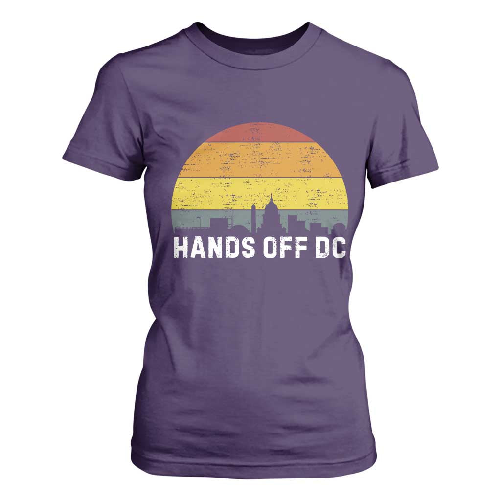 Hands Off DC T Shirt For Women Retro Washington D.C. Skyline TS02 Purple Print Your Wear