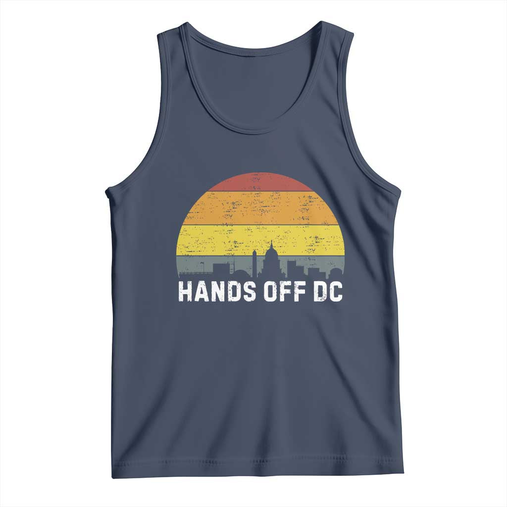 Hands Off DC Tank Top Retro Washington D.C. Skyline TS02 Navy Print Your Wear