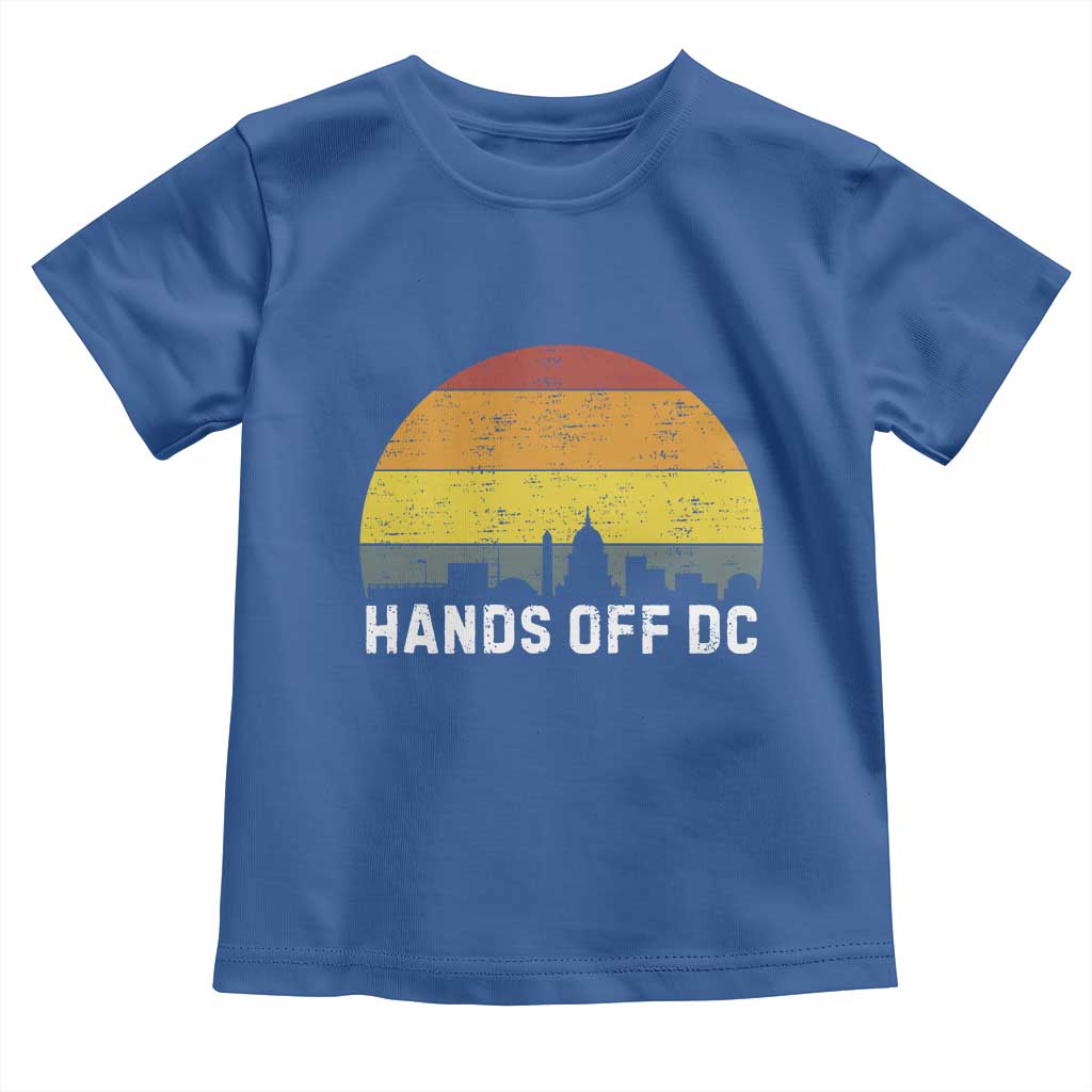 Hands Off DC Toddler T Shirt Retro Washington D.C. Skyline TS02 Royal Blue Print Your Wear