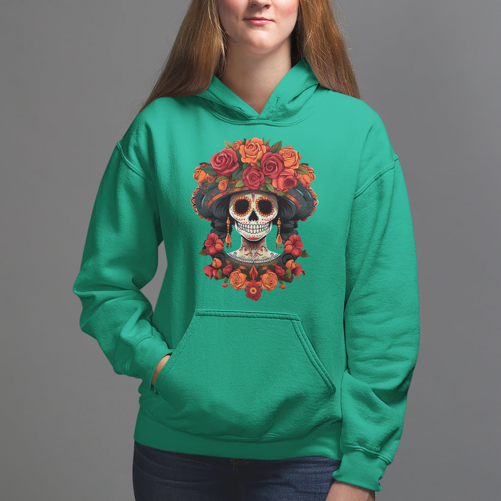 Day of the Dead Women Hoodie Dia De Los Muertos Calavera Sugar Skull Women TS02 Irish Green Printyourwear