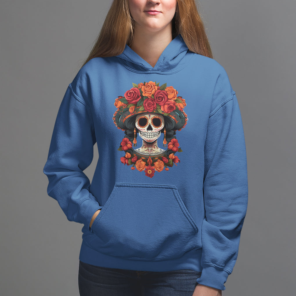 Day of the Dead Women Hoodie Dia De Los Muertos Calavera Sugar Skull Women TS02 Royal Blue Printyourwear
