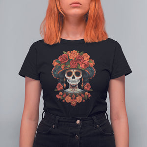 Day of the Dead Women T Shirt For Women Dia De Los Muertos Calavera Sugar Skull Women TS02 Black Printyourwear