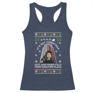 Nakatomi Plaza Racerback Tank Top It's Not Christmas Until Hans Gruber Falls TS02 Navy Print Your Wear