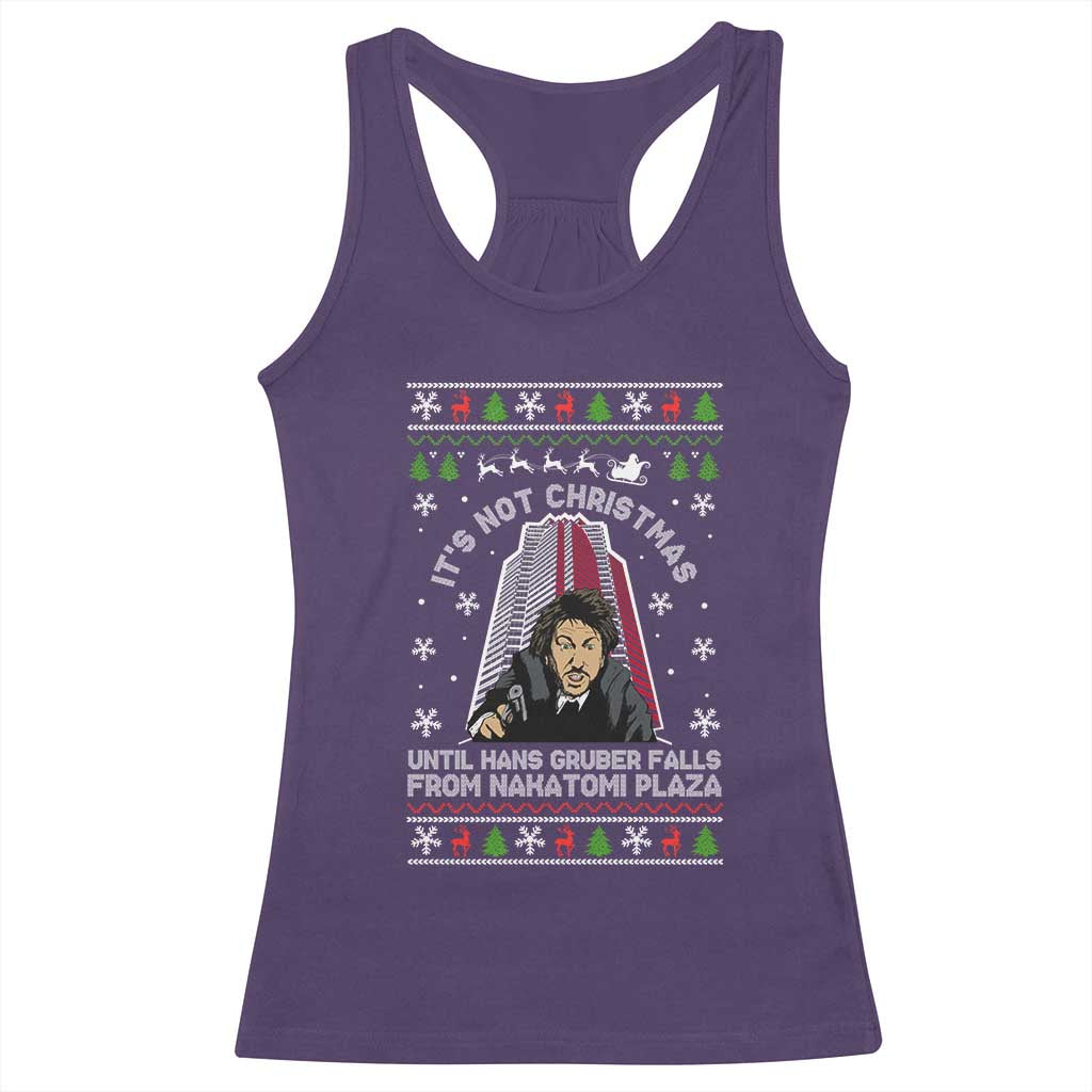 Nakatomi Plaza Racerback Tank Top It's Not Christmas Until Hans Gruber Falls TS02 Purple Print Your Wear