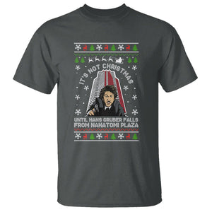 Nakatomi Plaza T Shirt It's Not Christmas Until Hans Gruber Falls TS02 Dark Heather Printyourwear