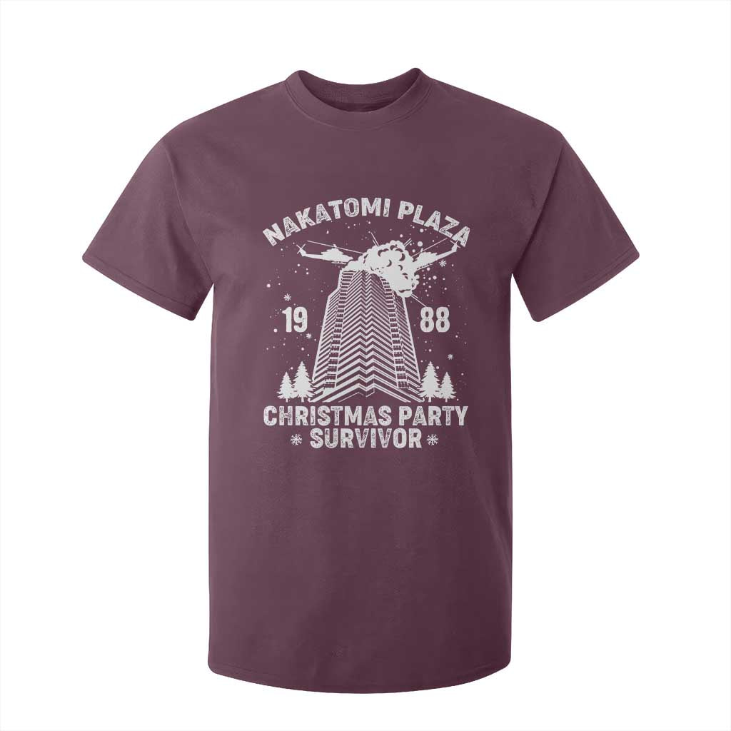 Nakatomi Plaza T Shirt For Kid Christmas Party 1988 Survivor TS02 Maroon Print Your Wear