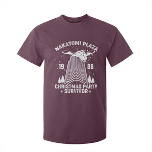 Nakatomi Plaza T Shirt For Kid Christmas Party 1988 Survivor TS02 Maroon Print Your Wear
