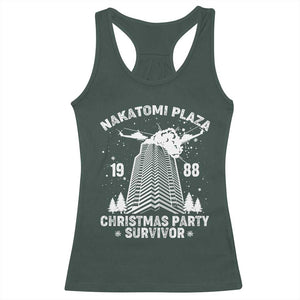 Nakatomi Plaza Racerback Tank Top Christmas Party 1988 Survivor TS02 Dark Forest Green Print Your Wear