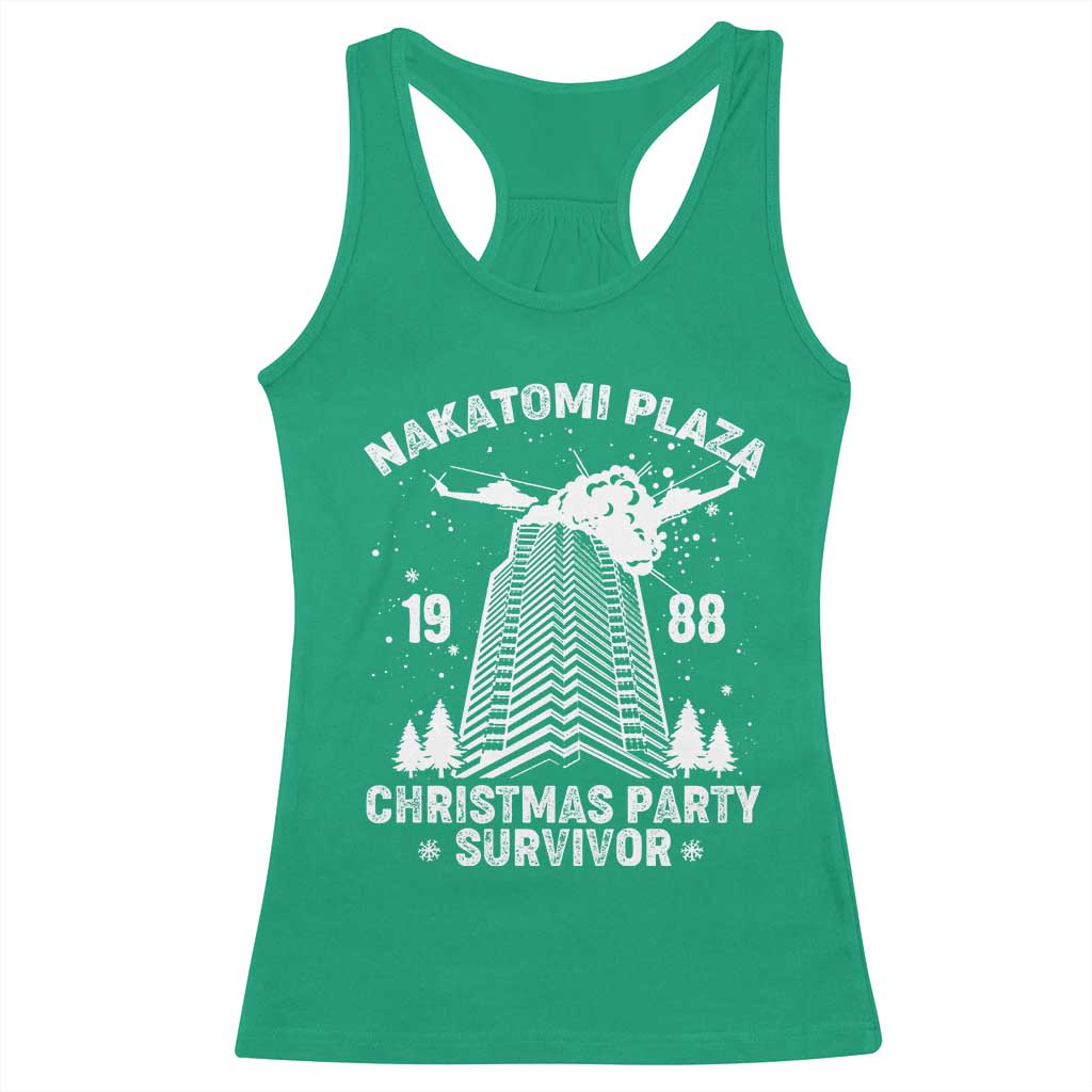 Nakatomi Plaza Racerback Tank Top Christmas Party 1988 Survivor TS02 Irish Green Print Your Wear