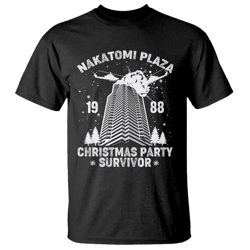 Nakatomi Plaza T Shirt Christmas Party 1988 Survivor TS02 Black Printyourwear