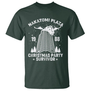 Nakatomi Plaza T Shirt Christmas Party 1988 Survivor TS02 Dark Forest Green Printyourwear