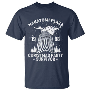Nakatomi Plaza T Shirt Christmas Party 1988 Survivor TS02 Navy Printyourwear