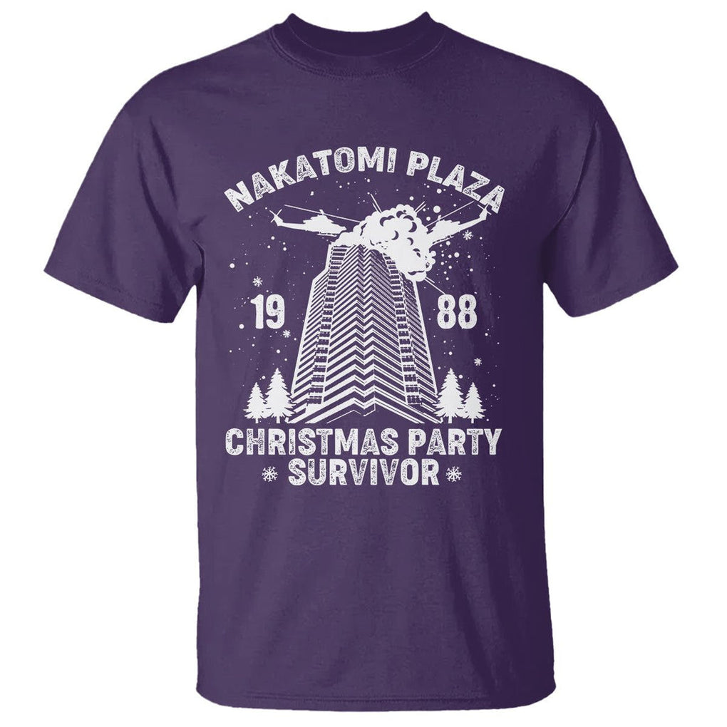 Nakatomi Plaza T Shirt Christmas Party 1988 Survivor TS02 Purple Printyourwear