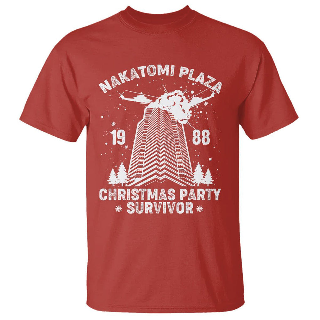 Nakatomi Plaza T Shirt Christmas Party 1988 Survivor TS02 Red Printyourwear
