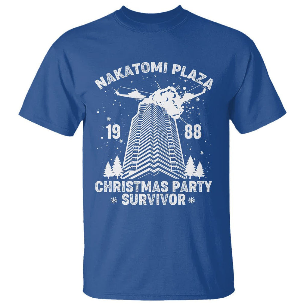 Nakatomi Plaza T Shirt Christmas Party 1988 Survivor TS02 Royal Blue Printyourwear