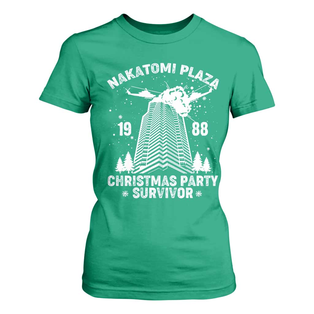 Nakatomi Plaza T Shirt For Women Christmas Party 1988 Survivor TS02 Irish Green Print Your Wear
