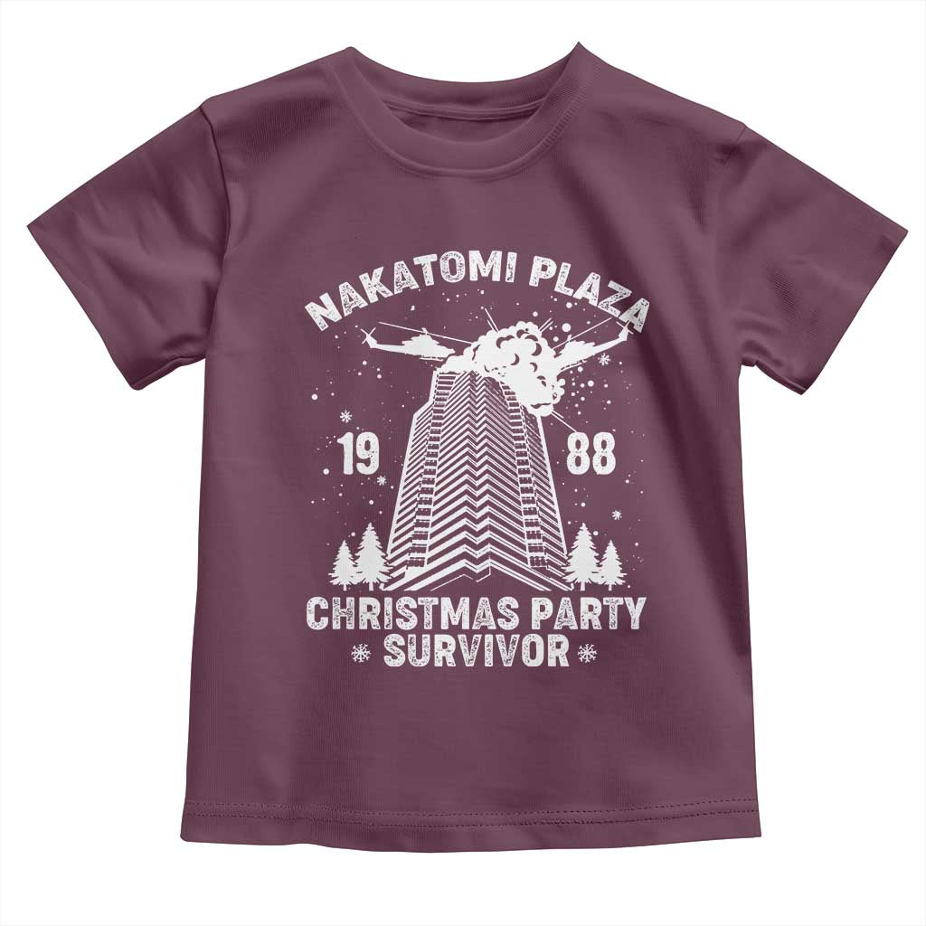 Nakatomi Plaza Toddler T Shirt Christmas Party 1988 Survivor TS02 Maroon Print Your Wear