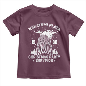 Nakatomi Plaza Toddler T Shirt Christmas Party 1988 Survivor TS02 Maroon Print Your Wear