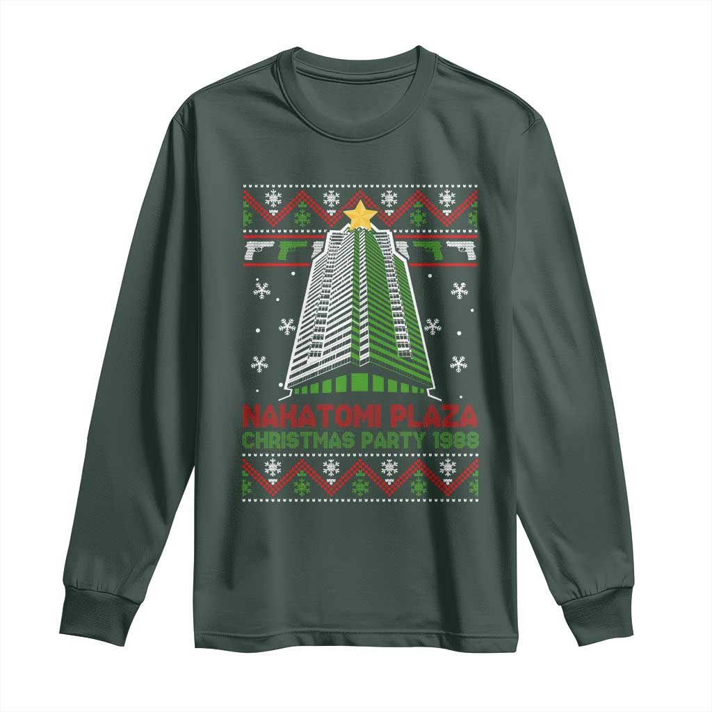 Nakatomi Plaza Long Sleeve Shirt Christmas Party 1988 TS02 Dark Forest Green Print Your Wear