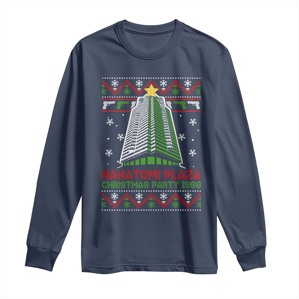 Nakatomi Plaza Long Sleeve Shirt Christmas Party 1988 TS02 Navy Print Your Wear