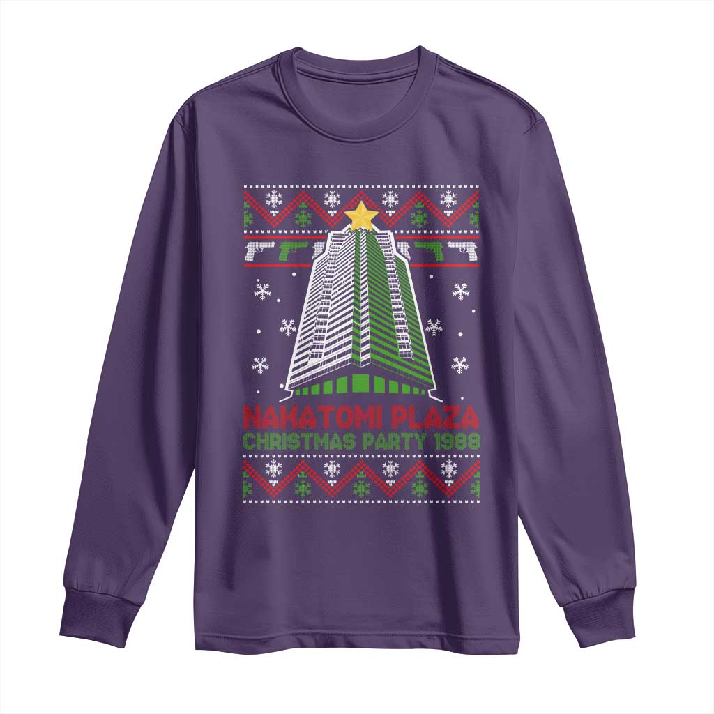 Nakatomi Plaza Long Sleeve Shirt Christmas Party 1988 TS02 Purple Print Your Wear