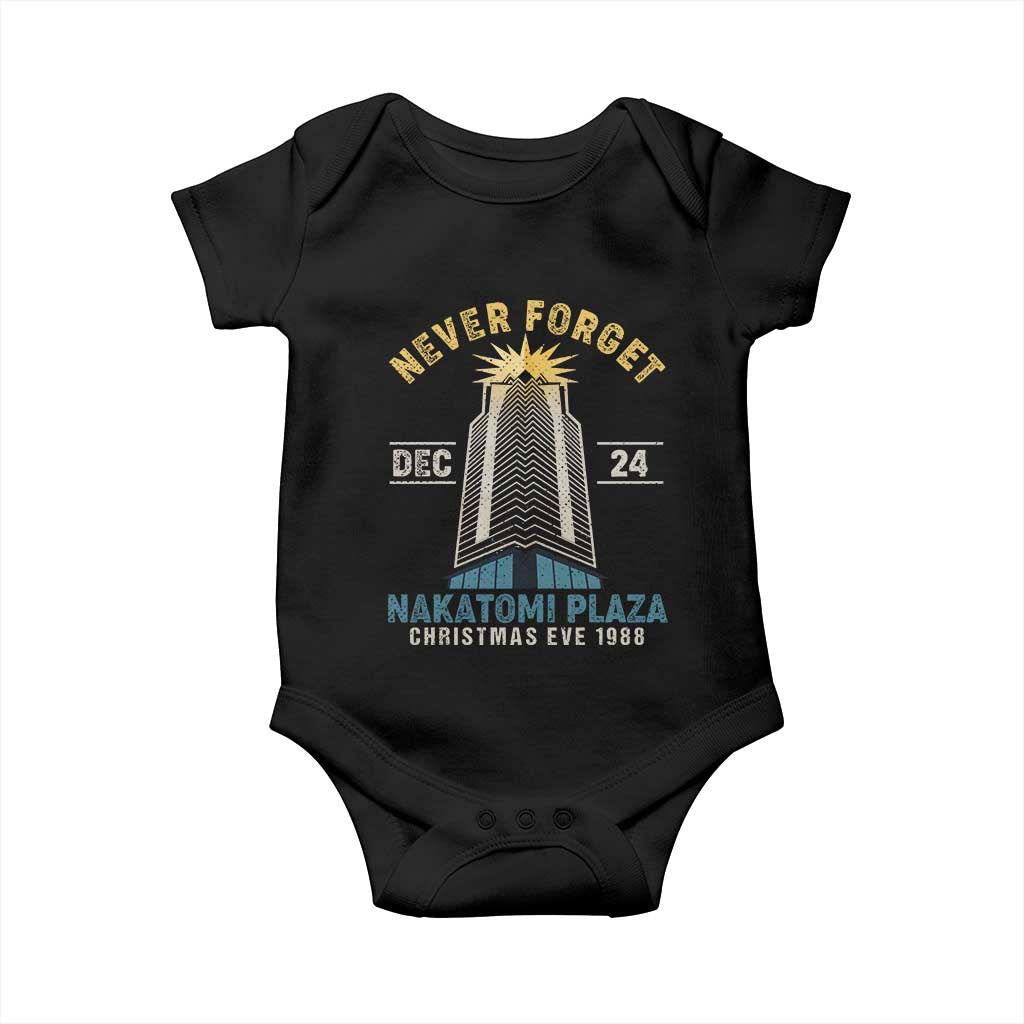 Nakatomi Plaza Baby Onesie Never Forget December 24 Christmas Eve 1988 TS02 Black Print Your Wear