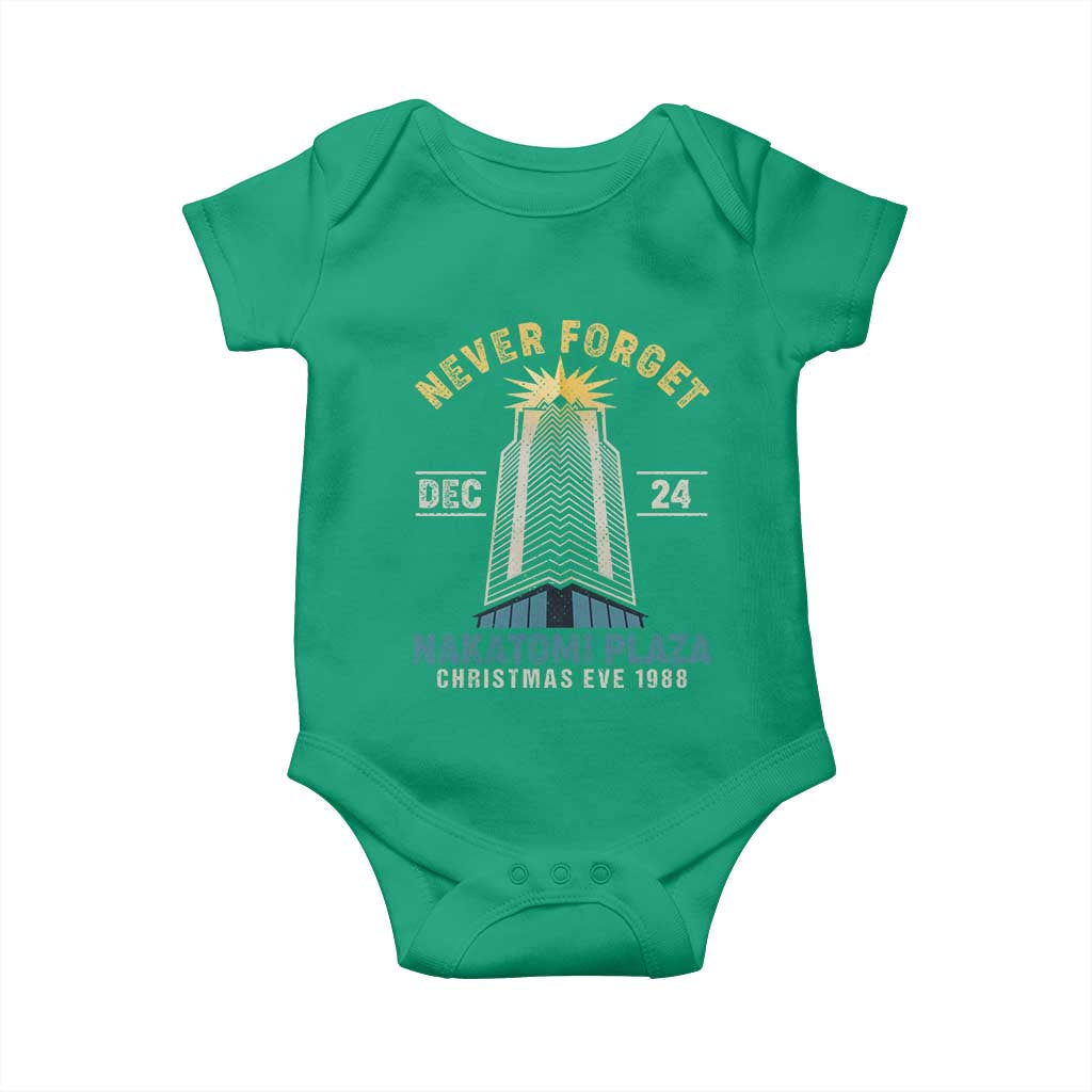 Nakatomi Plaza Baby Onesie Never Forget December 24 Christmas Eve 1988 TS02 Irish Green Print Your Wear