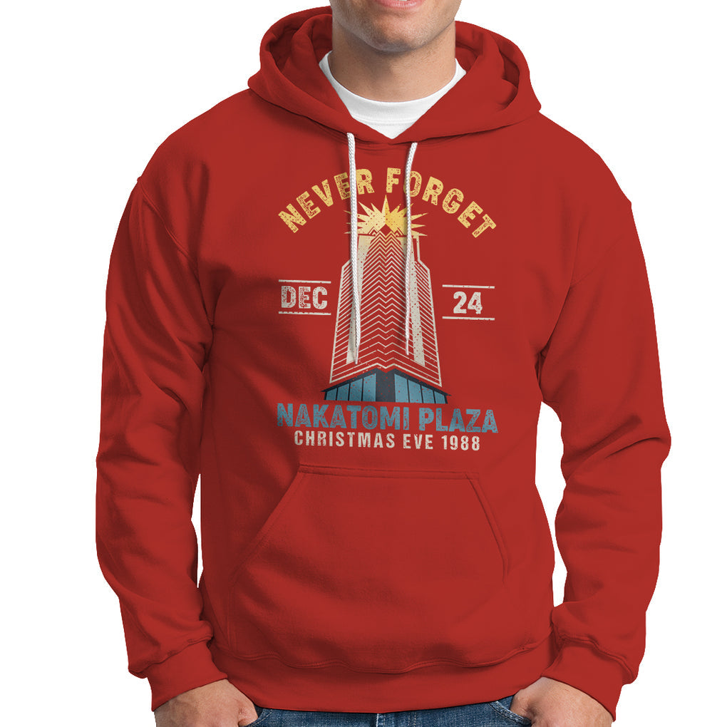 Nakatomi Plaza Hoodie Never Forget December 24 Christmas Eve 1988 TS02 Red Printyourwear