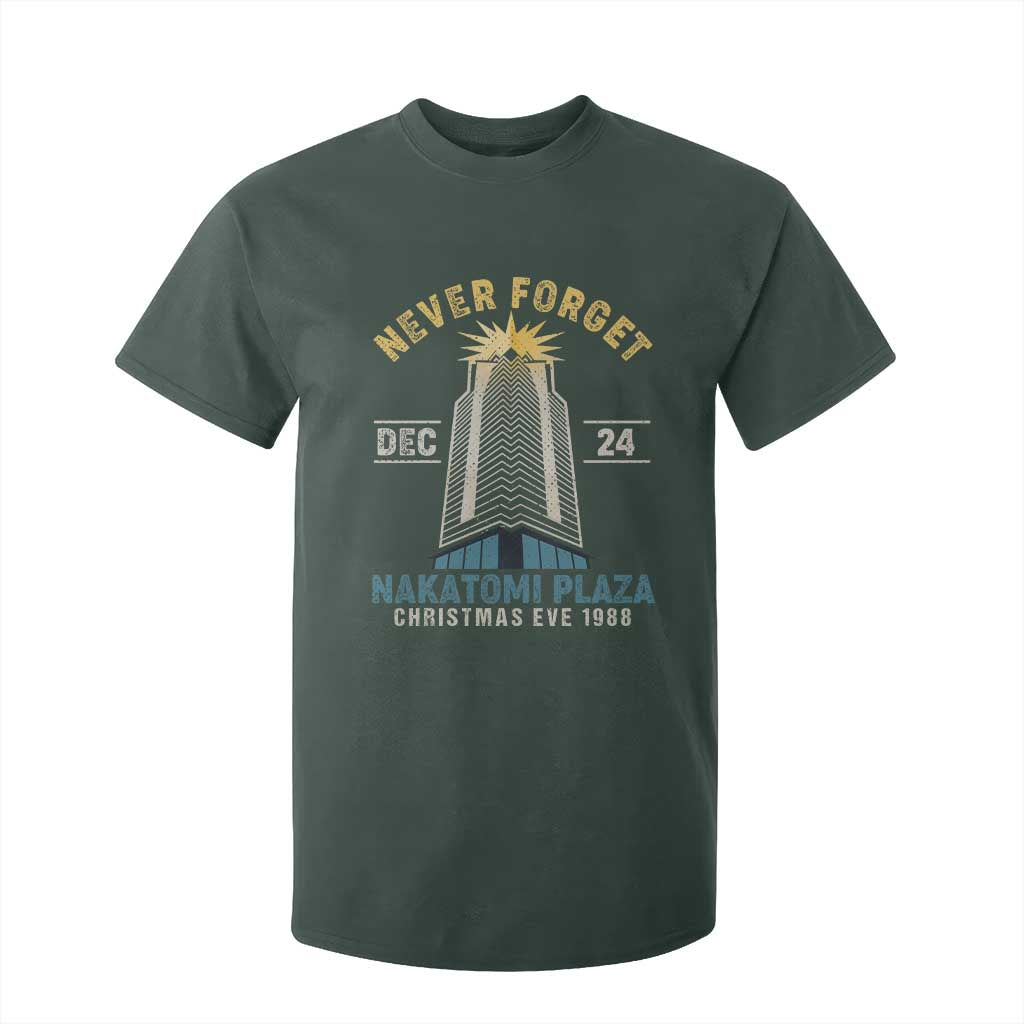 Nakatomi Plaza T Shirt For Kid Never Forget December 24 Christmas Eve 1988 TS02 Dark Forest Green Print Your Wear