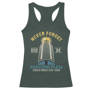 Nakatomi Plaza Racerback Tank Top Never Forget December 24 Christmas Eve 1988 TS02 Dark Forest Green Print Your Wear