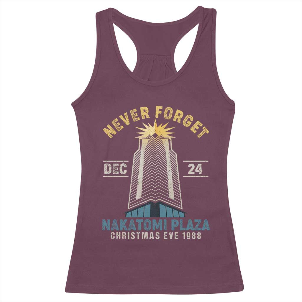 Nakatomi Plaza Racerback Tank Top Never Forget December 24 Christmas Eve 1988 TS02 Maroon Print Your Wear