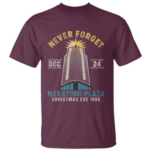 Nakatomi Plaza T Shirt Never Forget December 24 Christmas Eve 1988 TS02 Maroon Printyourwear