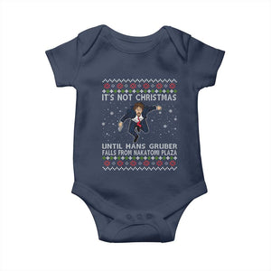 Nakatomi Plaza Baby Onesie It's Not Christmas Until Hans Gruber Falls From Building TS02 Navy Print Your Wear