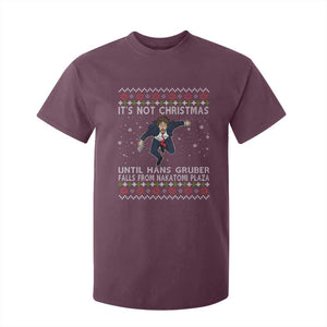 Nakatomi Plaza T Shirt For Kid It's Not Christmas Until Hans Gruber Falls From Building TS02 Maroon Print Your Wear